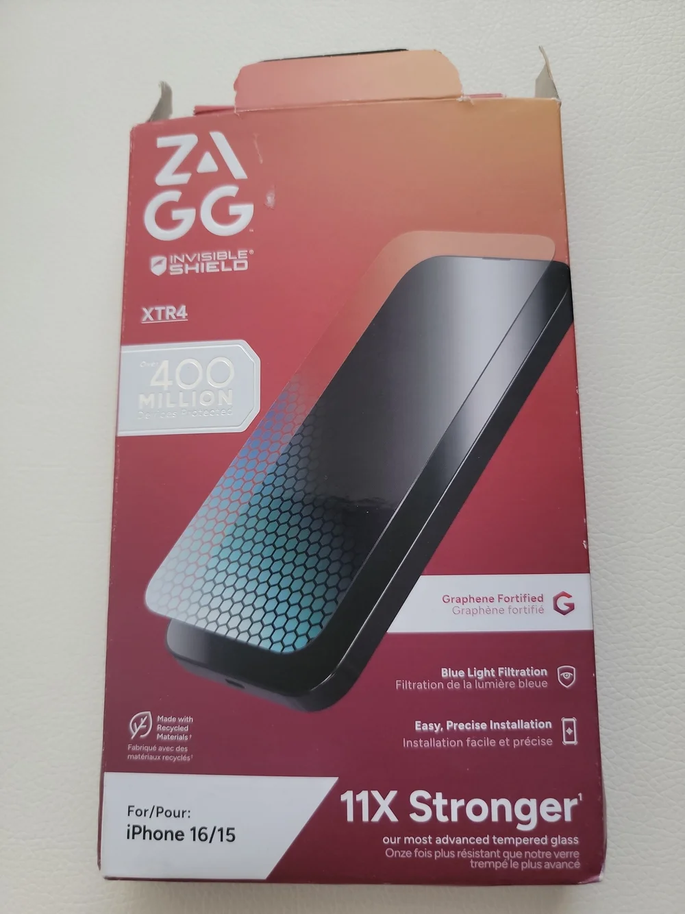 Zagg InvisibleShield XTR4 Tempered Glass Screen Protector for iPhone 16/15